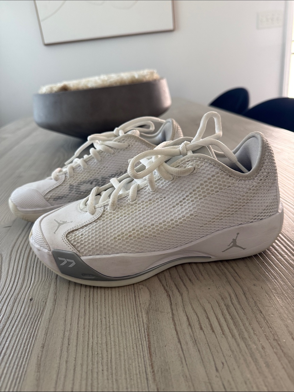 Jordan Luka Boys Basketball Shoes in White and Gray
